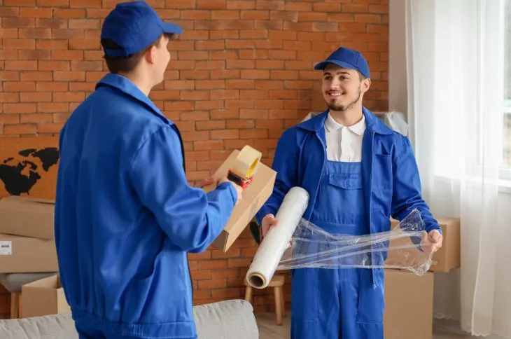 Möbelpacker beim einpacken